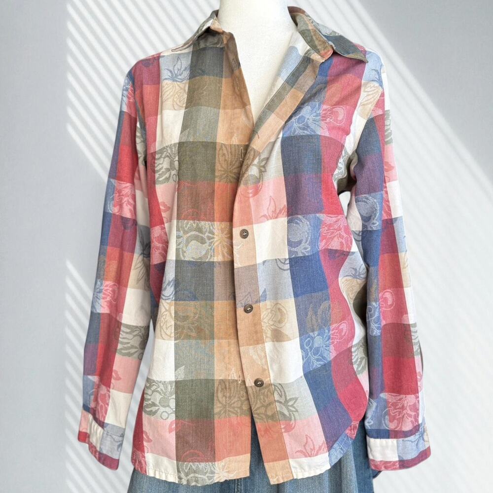 Cottagecore Alfred Dunner Patchwork Plaid Button … - image 3